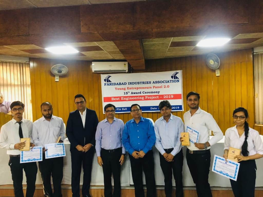 Best Engineering Project-2019 (Faridabad Industrial Association)
